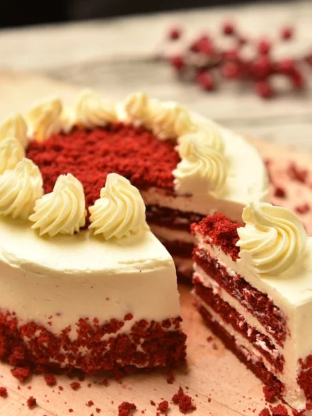 Red Velvet Cake with Milk Powder Filling